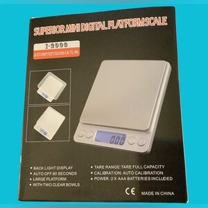 Superior Mini Digital Platform Scale, back light display, AAA batteries included